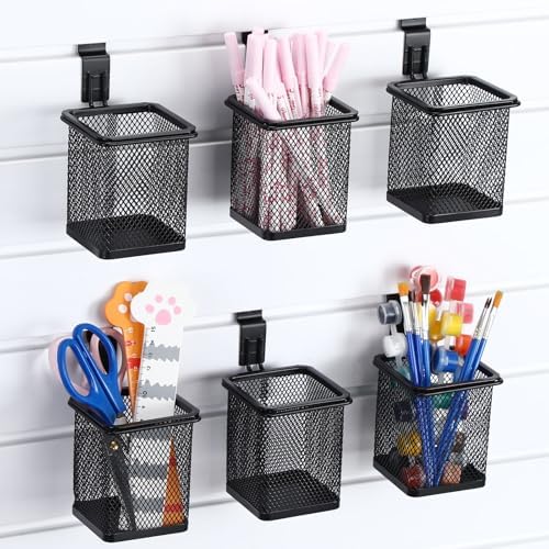 Colingmill 6 Set Slat Wall Hooks Holder Metal Mesh Basket Organizer, Square by Colingmill