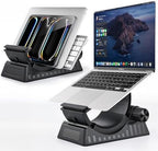 Laptop Stand for Desk, Height and Angle Adjustable, 2-in-1 Laptop Stand Vertical Laptop Stand with Innovative Half-Moon Shape, Heat Dissipation, Compatible with 13"-17.3" Laptops by bifine+store