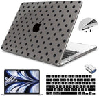 Teryeefi for MacBook Air 13 inch Case M5 M4 M3 M2 (2022-2026 Release) Model A3449 A3240 A3113 A2681, Plastic Hard Shell & Keyboard Cover & Screen Film for MacBook Air 13.6 inch Case - Grey Polka Dots by Teryeefi