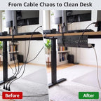 Aothia Under Desk Cable Management Tray, 2 Pack, 16.5 in, Metal, Black - Image 4