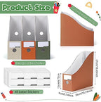 Colarr 24 Pcs Cardboard Magazine File Holder Book Bins, Fresh Color - Image 2