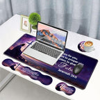 Ergonomic Memory Foam Mouse Pad Wrist Rest Set,Large Gaming Desk Pad + Keyboard Wrist Rest + Mouse Wrist Cushion + Coaster for Home Office Study Gaming,Christian Cross Quote Bible Verse Jeremiah 29:11 - Image 7