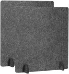 PATIKIL Desk Dividers 24" x 24", 2 Pack Desk Privacy Panel Freestanding Noise Reducing Partition Acoustic Panel with 4Pcs Support Feet for Testing Office Home Library, Dark Gray Style C by PATIKIL