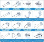 uxcell 10Pcs Metal Square Peg Board Hooks, 7.9" Heavy Duty Exhibition Display Hooks Square Hole Peg Double Rod for 3/8" Spaced Pegboards, Retail Shelf Rack Hook, Silver - Image 6