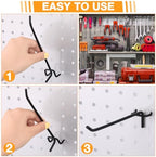 Shimeyao 200 Pcs Peg Board Hooks Stainless Steel Pegs,6 Inch,Black - Image 5