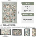 DUKINO 5x7 Area Rug Floral Washable Rug for Living Room Non Slip Sage Green - Image 2