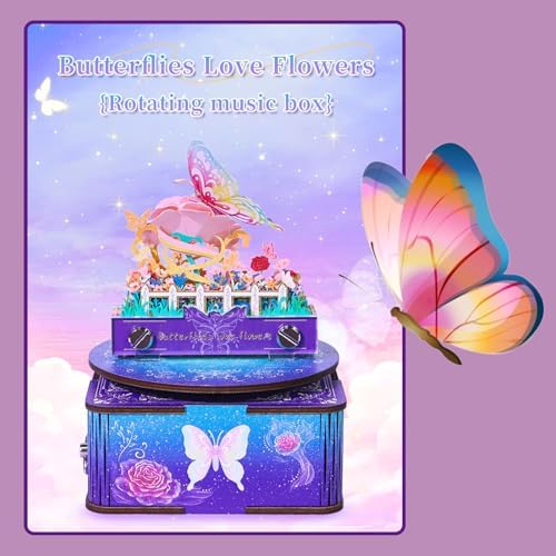 3D Calendar 2027,Time Piece Calendar 2027,Cute Butterfly 3D Art Notepad Calendars With music box,3D Memo Pad With music box,Tear Away Calendars,Christmas Gift,New Year Gift,paper sculpture calendar (Butterfly and Flower) - Image 3