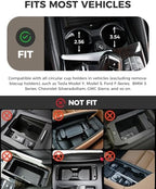 FLORICH Car Tray and Cup Holders, 360° Rotating Car Desk for Laptop, Upgraded Steering Wheel Tray, Car Food Tray Table for Eating, Automatic Center Console Cup Holder Universal Fit - Image 5
