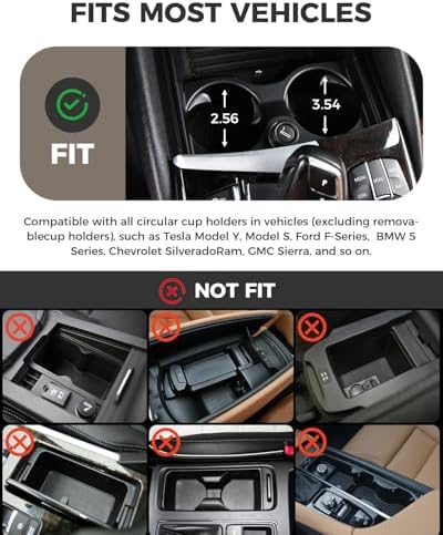 FLORICH Car Tray and Cup Holders, 360° Rotating Car Desk for Laptop, Upgraded Steering Wheel Tray, Car Food Tray Table for Eating, Automatic Center Console Cup Holder Universal Fit - Image 5