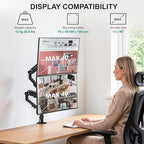 WALI Vertical Dual Monitor Mount for 13-40 inch Screens, up to 26.4 lbs - Image 2