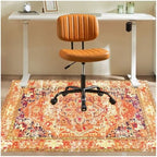 Office Chair Mat for Hardwood Floor, 36"x48" Desk Chair Mats for Rolling Chair Easy to Clean, Anti-Slip Floor Protector Rug Easy Glide Desk Computer Chair Mat for Hard Floor Home Office(Orange) by YSYTLCL