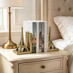 Eiffel Tower Decorative Bookends, Vintage Gold Book Ends for Shelves - Image 5