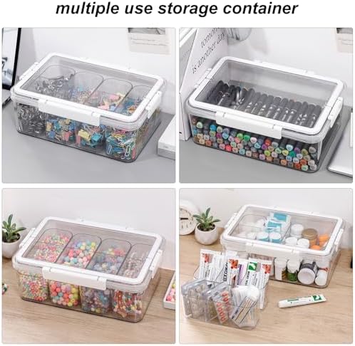 Large Cable Storage Box with Lid and Handle, Clear - Image 5