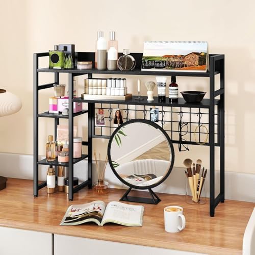POWERSTONE Desktop Bookshelf for Monitors up to 32", Black - Image 7