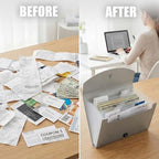8 Pack Receipt Organizer & Coupon Holder, 13-Pocket Small Expanding File Folder with Tabs, 10.2" x 5.5" Portable Accordion Wallet for Checks, Bills, Cash & Travel Documents - Image 5