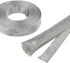 11/16" Wide Tinned Copper Braided Metal Wire Shielding Sleeve Ground Strap Automotive Flat Mesh Flexible Expandable Sheath (18mm ID-38ft) by BuyUneed