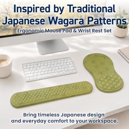 BELLEMOND Japanese Mouse Pad with Wrist Rest | Ergonomic Memory Foam, Large - Image 2
