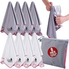 Fox Trot Wine Glass Polishing Cloths, 8 Pack, Storage Pouch Included by FoxTrotLiving