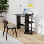 Furinno COMPACT Desk, 28.5" Wide Gaming Desk with Shelves, Computer Desk with Book Shelf, Office Desk for Home Office, Study Room, Dorm, Bedroom, Americano - Image 2