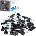 XHF 500 PCS 3/4" Black Self Adhesive Cable Zip Tie Mounts Wire Cable Clips Holders Management Anchors Organizer Holders Squares(HS-101S) by XHF
