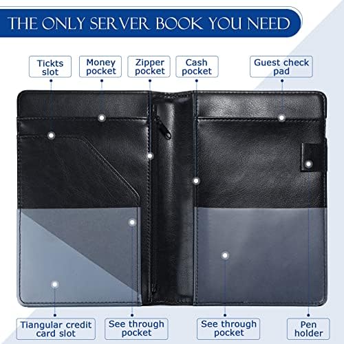 Containlol 6 Pcs Waiter Book Server Organizer with Pocket,Classic Style - Image 3