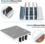 Vertical Laptop Stand for Desk [Updated Version],3-Slot Space-Saving Aluminum Desktop Stand Holder with Adjustable Dock Size Compatible for All MacBook/HP/Dell/Surface/Samsung/Chrome Book(Silver) - Image 5