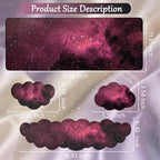 Cloud Mouse Pad Keyboard Wrist Rest 4PCS Extended Large Galaxy Desk Mat Pad Set Memory Foam Non-Slip Cute Ergonomic Gaming Mouse Pad Wrist Support for Computer Laptop Home Office Black Pink - Image 6