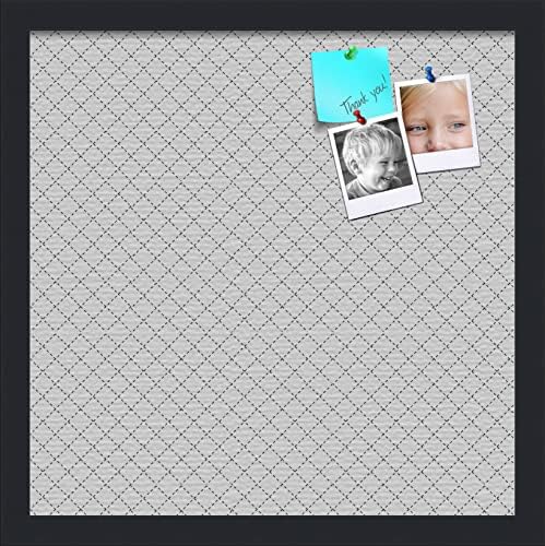PinPix 16x16 inch Cork Bulletin Board. This Decorative Framed Pin Board Comes with Diamond Pattern in Grey Design and Satin Black. Ideal for Home, Office Decor or School (PinPix-126) by PinPixBulletinBoards