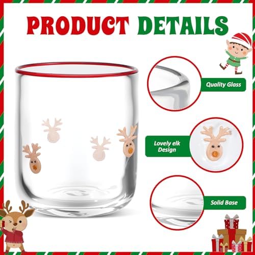 SiliFine 2 PCS Xmas Elk Icon Juice Glasses - Image 4