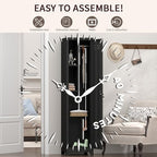 Slim Broom Closet Storage Cabinet, Black Metal Cabinets with Lock and & S-Hooks, Cleaning Supply Cabinet, 65x15.8x15.8 Utility Storage Cabinet for Garage, Office, Laundry Room - Image 6