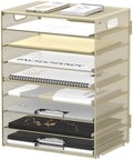 9-Tier Paper Organizer for Desk, Letter Tray with Handles, Golden Yellow by DALTACK
