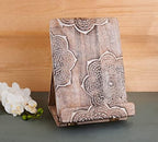 Wedding Gifts Mandala Wooden Cookbook Stand for Kitchen Counter Recipe Book Holder for Cooking, Solid Wood Chopping Board Style Foldable and Durable Recipe Holder for Tablets and Cookbooks - Image 3