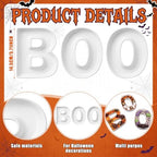 SiliFine 3 Pcs Boo Letter Charcuterie Boards Halloween Ceramics Fillable Letters Box Small White Boo Reusable Alphabet Food Serving Tray Platter for Candy Gift Halloween Party Decoration - Image 2