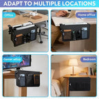 Side Desk Laptop Holder for Up to 3 Laptops, Side Desk Storage Organizer with Adjustable Divider & Soft-Lined Interior, Easy Clamp Mount Laptop Desk Holder, Fits 0.6″-3.2″ Flat Edge - Image 7