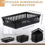 Wenqik Set of 12 Small Plastic Baskets for Organizing, Black - Image 3