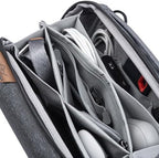 Peak Design Tech Pouch, Charcoal, Electronics Organizer for Travel or Everyday Carry, Origami-Style Storage, Cable Pass-Through, Weatherproof Recycled Nylon, Gear Carry Bag for Men and Women - Image 4