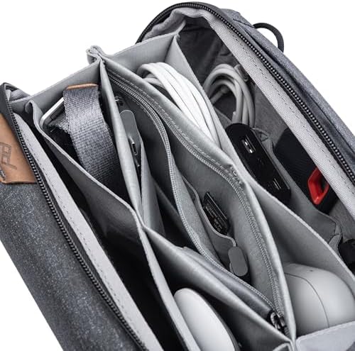 Peak Design Tech Pouch, Charcoal, Electronics Organizer for Travel or Everyday Carry, Origami-Style Storage, Cable Pass-Through, Weatherproof Recycled Nylon, Gear Carry Bag for Men and Women - Image 4