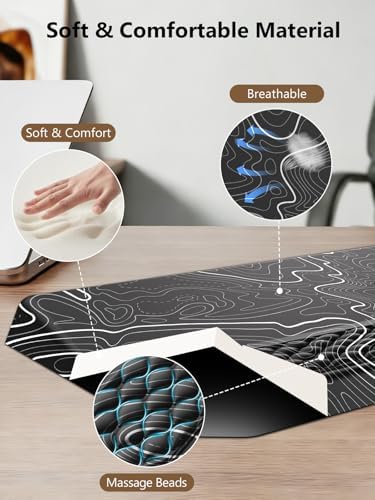 2-in-1 Ergonomic Keyboard Stand with Wrist Rest, Black Topographic - Image 6