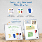 2-Pack Magnetic Dry Erase Whiteboard Set with Stand | Double-Sided 14x11 Desktop Whiteboard | Portable Small White Board for Office & Home | Includes Markers & Eraser - Image 2