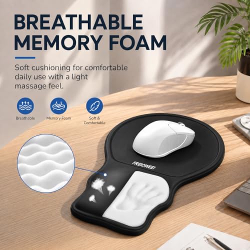 Ergonomic Mouse Pad with Wrist Rest, Memory Foam, Non-Slip Silicone Base - Image 4