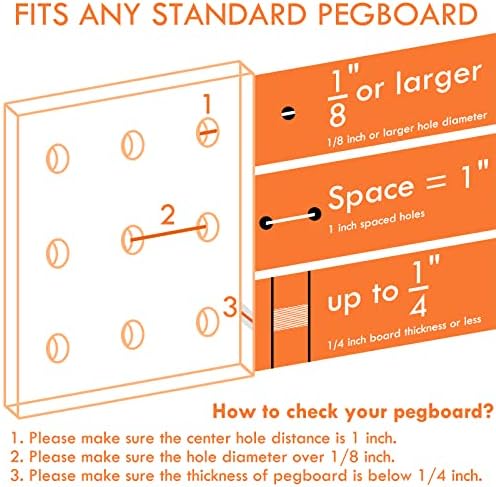 4 Pack Pegboard Baskets, Black Metal Shelves Hooks to 1/8" and 1/4" Hole Peg Boards, Peg Board Baskets Bins Set - Organize Tools Workbench Accessories Garage Storage Wall Mount Organizer Attachments - Image 6