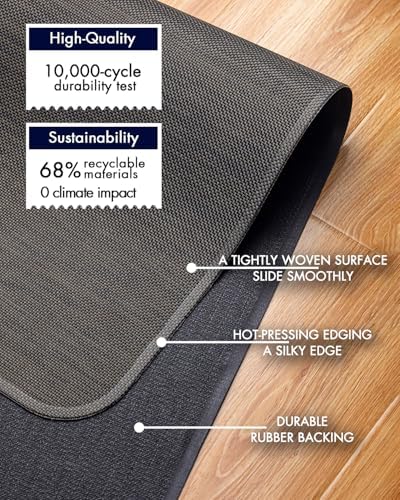 BARoyal Office Chair Mat for Hardwood Floor Under Desk Computer Rolling Chair Mat for Wood/Tile Floor Non-Slip Heavy Duty Desk Rug PVC Plastic Hard Floor Protector 36"x 55" (Espresso) - Image 4