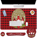 Britimes Keyboard Mouse Pad Set, 4 in 1 Desk Mat Set, Gnome Snowflake by Britimes
