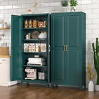 Polup 75" Pantry Cabinet, Tall Metal Storage Cabinet with Doors and Shelves - Image 2