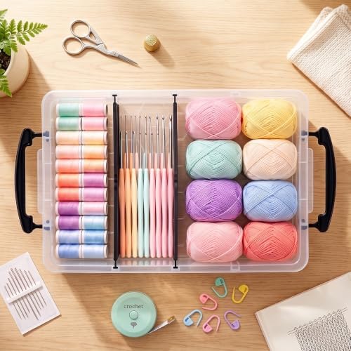Citylife 2PC Clear Craft Organizers and Storage with 3 Removable Dividers - Image 4