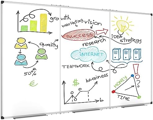 XBoard Magnetic Whiteboard 72 x 40 Inch | Foldable Dry Erase Board with Aluminium Frame & Marker Tray 6' x 3' | Wall Mounted - Image 4