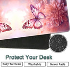 31.5"x 11.8" Oversized Gaming Mouse Pad Set, Ergonomic Keyboard and Mouse Wrist Rest + Cup Holder, Non-Slip Desktop Pad, Suitable for Home and Office Use, Pink Butterfly Flower - Image 7