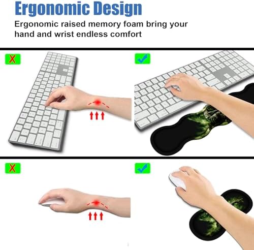 4 in 1 Ergonomic Memory Foam Mouse Pad Wrist Rest Set, Large XXL Gaming Desk Pad + Keyboard Wrist Rest + Mouse Wrist Cushion + Coaster for Home Office Study Gaming, American Army Troops Soldiers - Image 5