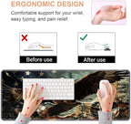 Ergonomic Keyboard Wrist Rest & Mouse Pad Wrist Rest Set,Large Gaming Desk Mat 31.5"x 11.8" with Non-Slip Base,Memory Foam,Easy Typing Pain Relief for Home & Office,Patriotic American Flag Bald Eagle - Image 5