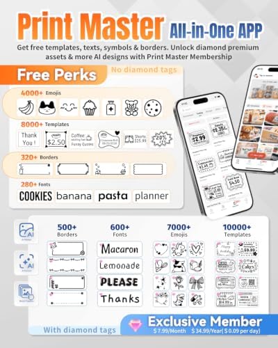 Phomemo M110 Label Maker with 3 Tapes, Portable Thermal Printer, White - Image 6